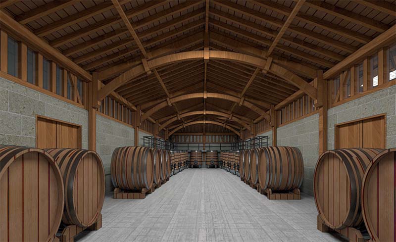 Vue 3D rénovation Chai Château Cheval Blanc